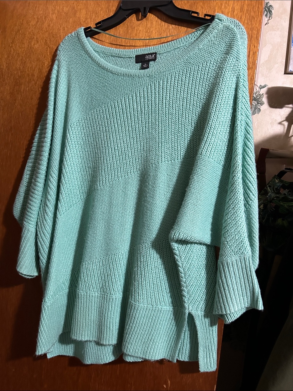 a.n.a Mint Green Wide Knit Scoop Neck Sweater
